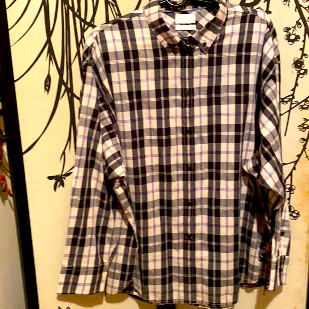 J.Crew Women Relaxed Plaid Shirt Black&White Shirt Tunic Blouse